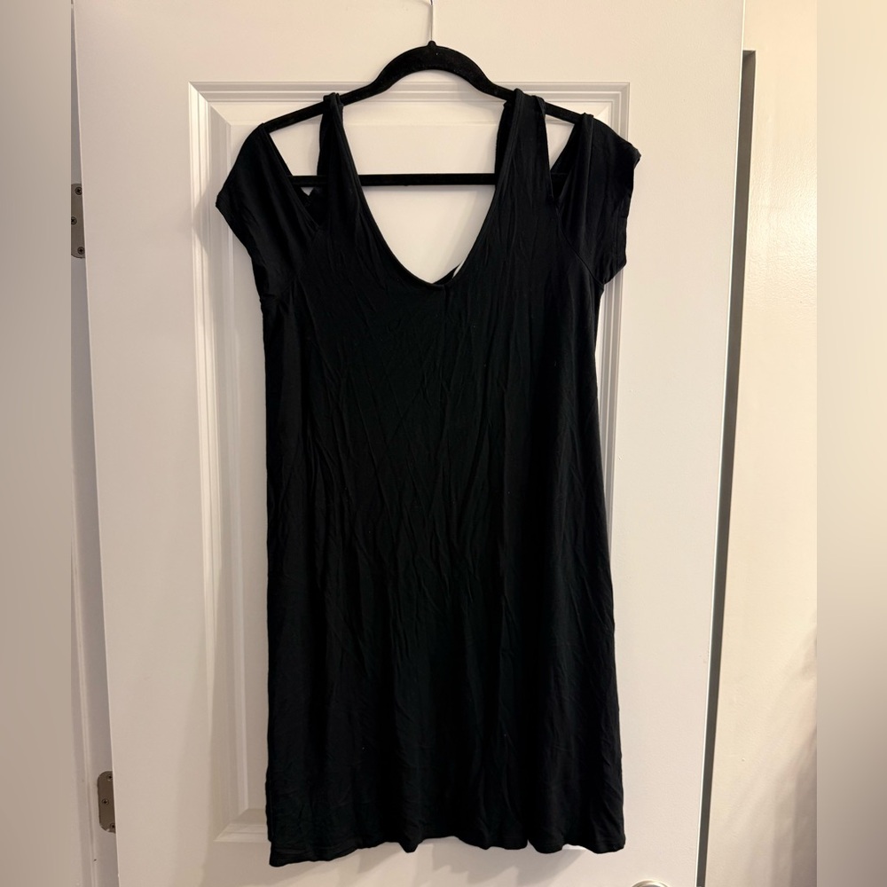 American Eagle Black Cold Shoulder Dress
